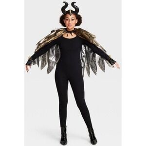 Hyde and Eek! Boutique Raven Costume‎ Cape Headpiece Gloves One Size NIP